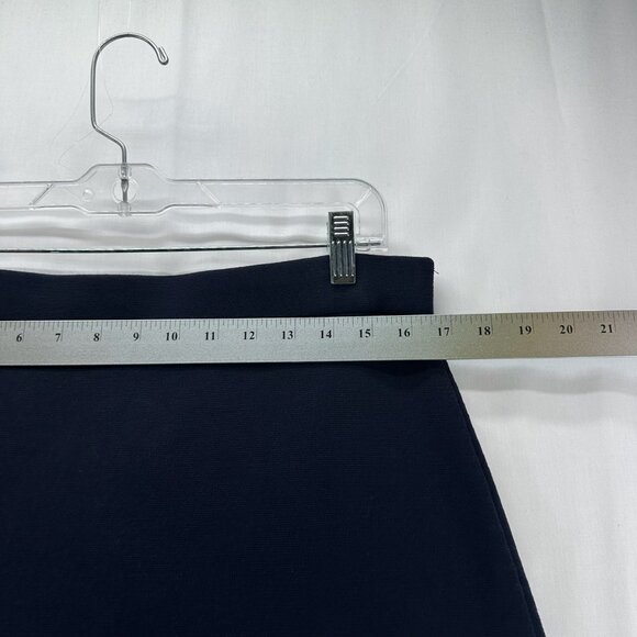 Ann Taylor Top and Skirt Set Womens LP Laser Cut Trim Stretchy Knitted Navy Blue - Picture 16 of 16